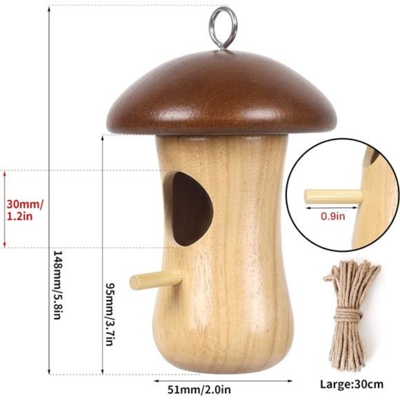Mushroom Hummingbird Houses for Outside for Nesting, Gardening Decoration,3 Pack - Picture 3 of 7